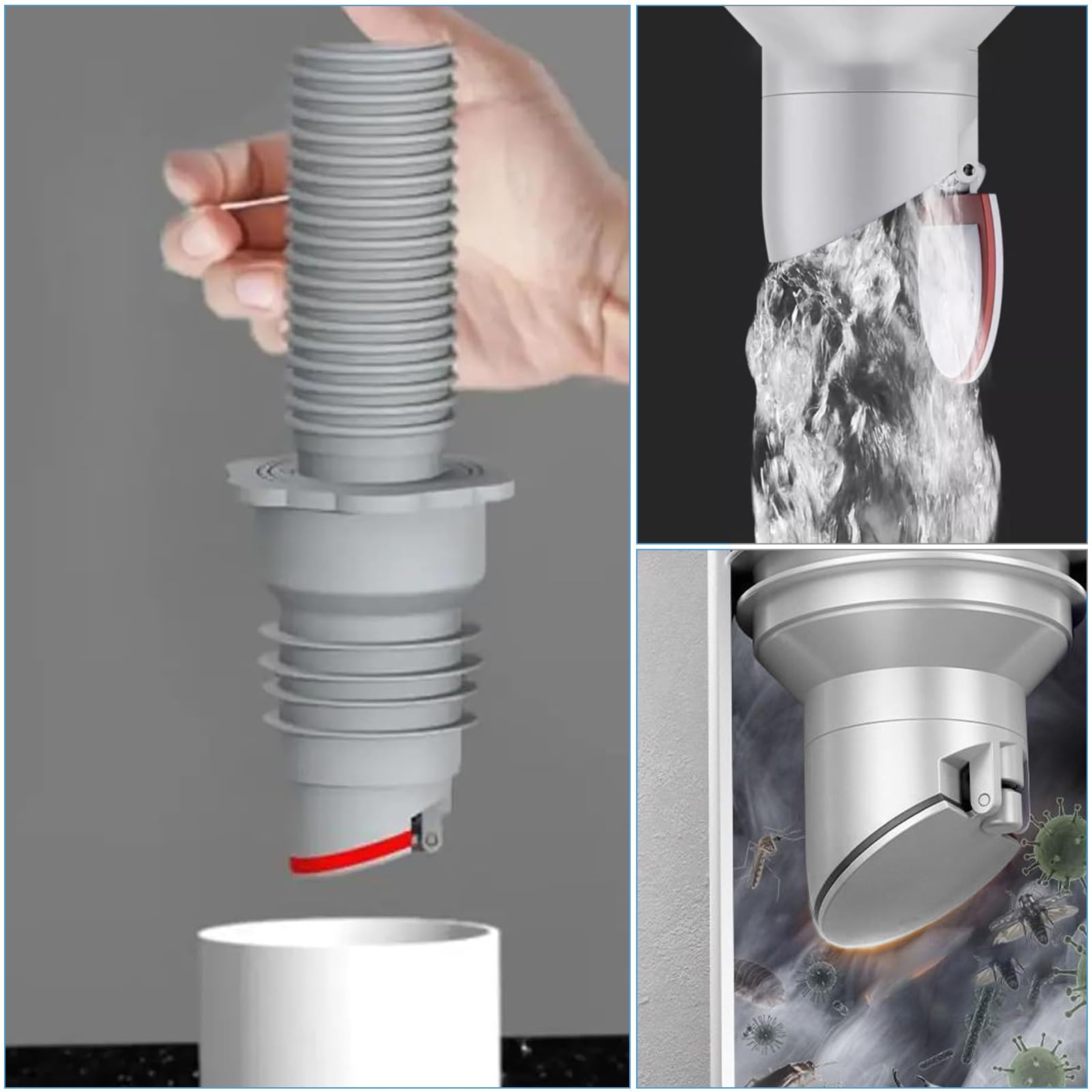 Bouchon Anti-odeur Pour Machine à Laver - 2 Pièces - Silicone, étanche - Pour Tuyau D'évacuation, Siphon - 4