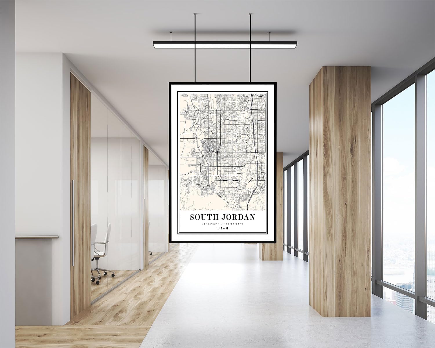 B&W Poster of South Jordan Utah Ut | 11x17 12x18 16x24 24x36 Minimalism Unframed Wall Art | Minimal City Traveler Print for Gift | Minimalist Artwork for Modern Home Office Decor 7