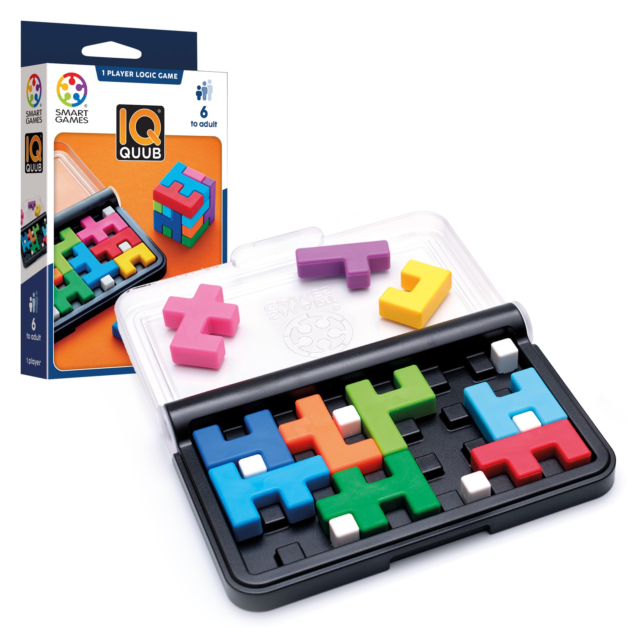 SmartGames - IQ Quub, 1 Player Logic Game with 120 Challenges, Ages 6+