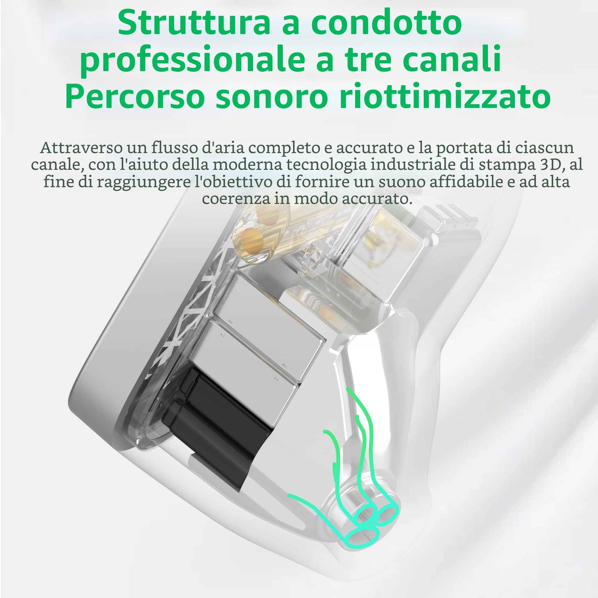 Yinyoo KZ AS16 PRO in Ear Auricolare, 8 driver bilanciati Armature Stage Studio Hifi IEM in Ear Monitor, isolamento acustico cablato Cuffie In-Ear da 3,5 mm Auricolari (ciano, senza microfono)