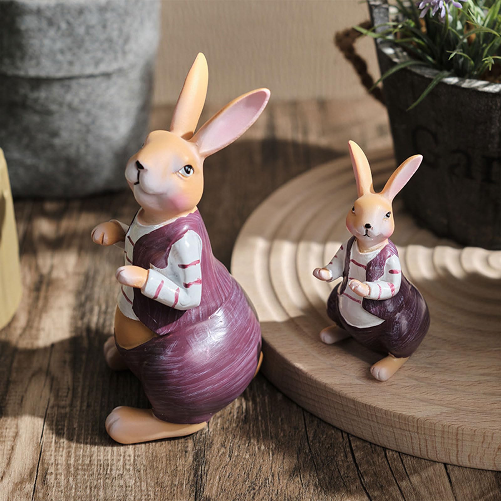 Famiglia di Pasqua Figurine Statue Ornamenti Decorazione Domestica Per Pasqua Vacanze Party Sfondo Decor