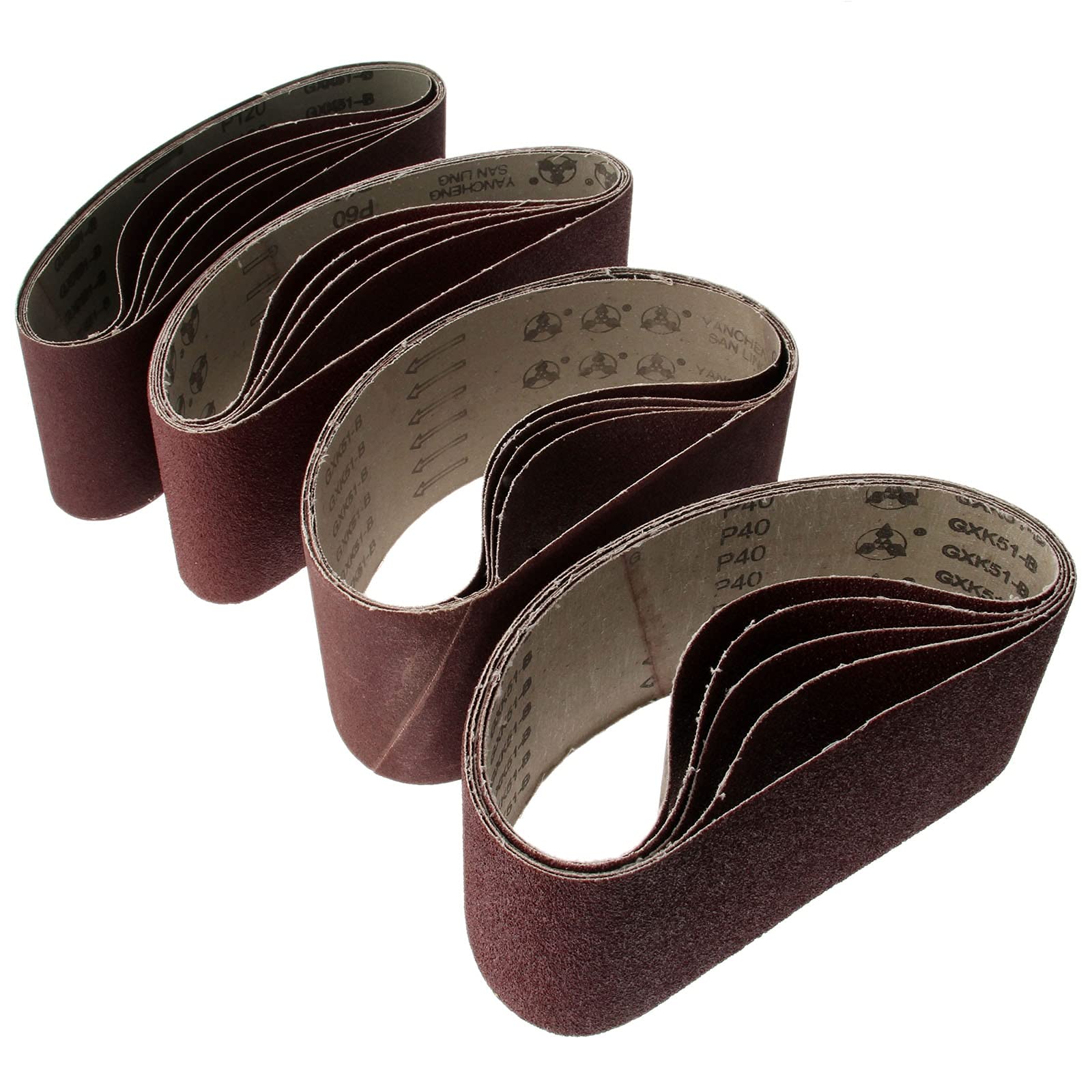 ByNGSDCC Sander Paper,5Pcs Abrasive Sanding Belts Grit 60/80/120 Oxide Belt for Grinding Polishing Power Tool 75x457mm(Grit 180)