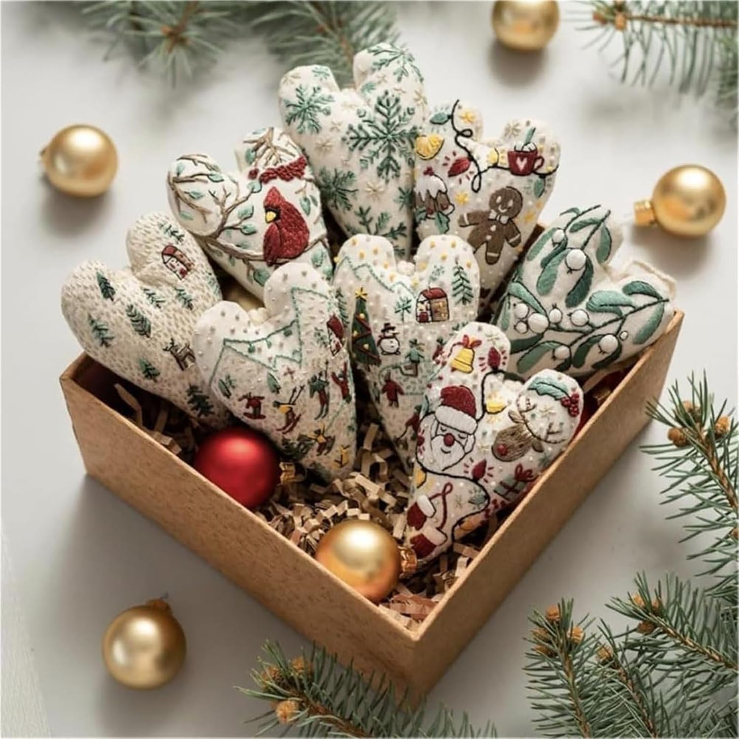 DIY Christmas Embroidery Kits - Heart & Nativity Designs -1