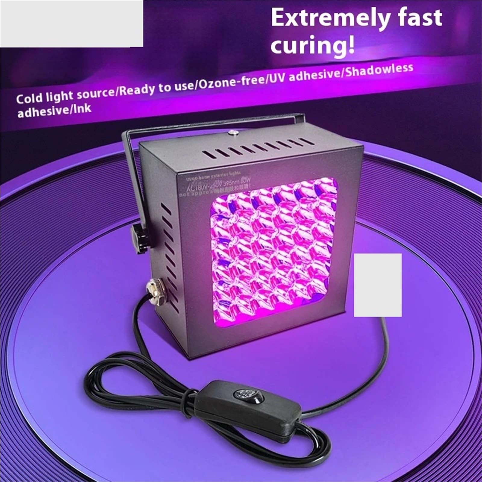 Lampada uv resina, Lampada di polimerizzazione UV a LED 3535UV Adesivi 365nm 395nm 405nm Resina adesiva for la protezione delle giunzioni(300W-405nm)
