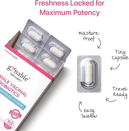 Miniatura 4 de Gynable Probióticos Vaginales para Mujeres, Probiótico Femenino para Equilibrio de pH con Lactobacillus 10 Mil Millones CFU Mezcla de Probióticos,
