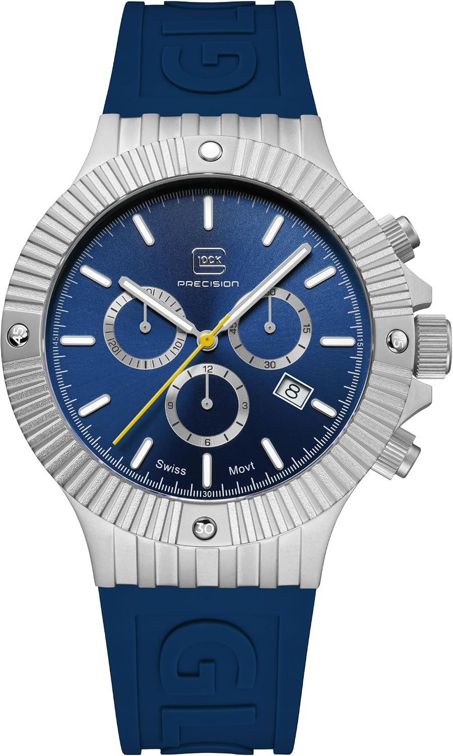 GLOCK Men's Quartz Watch | 44mm case | Wristwatch with Steel case and Date Display | Men's Watch with Swiss Super-LumiNova Pointers and Indices | GW-37