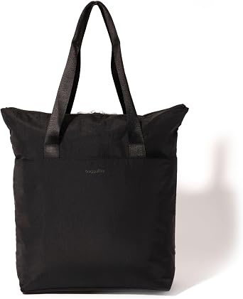 Baggallini Swift Tote Bag for Women - Lightweight 12x16 Nylon Zipped Travel Carry On Bag w/Luggage Sleeve
