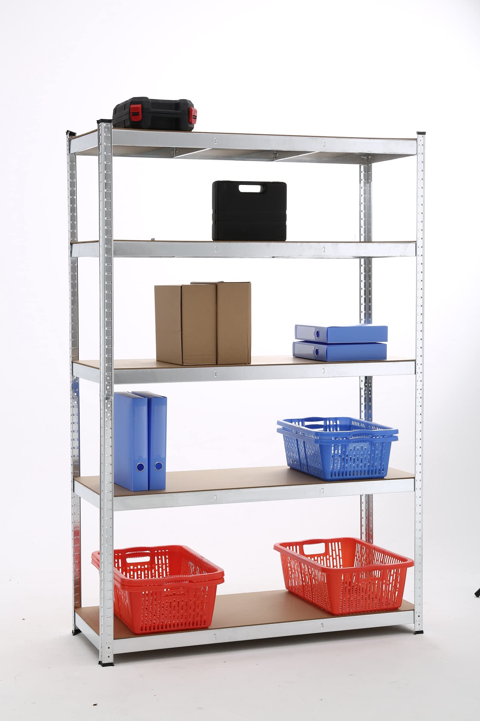 Panana Metal Racking Shelf 180X120X45CM Storage Shelves 5 Tier Garage Shelving 1.8M Storage Shelving Unit 70.86" Hx47.28 Wx17.71 D Utility Rack Shelf Unit (Silver)