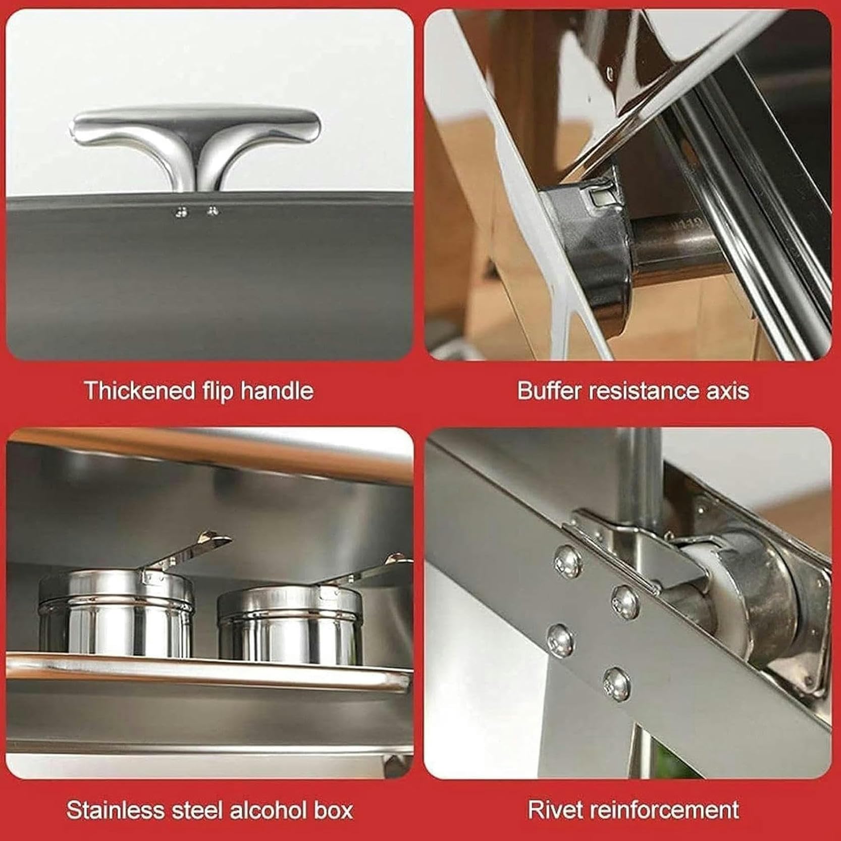 Calentador de Alimentos, Juego de Calentador de Alimentos, Calentador de Alimentos de Acero Inoxidable de 9 litros para Buffet, Juego Profesional de Calentador de a,
