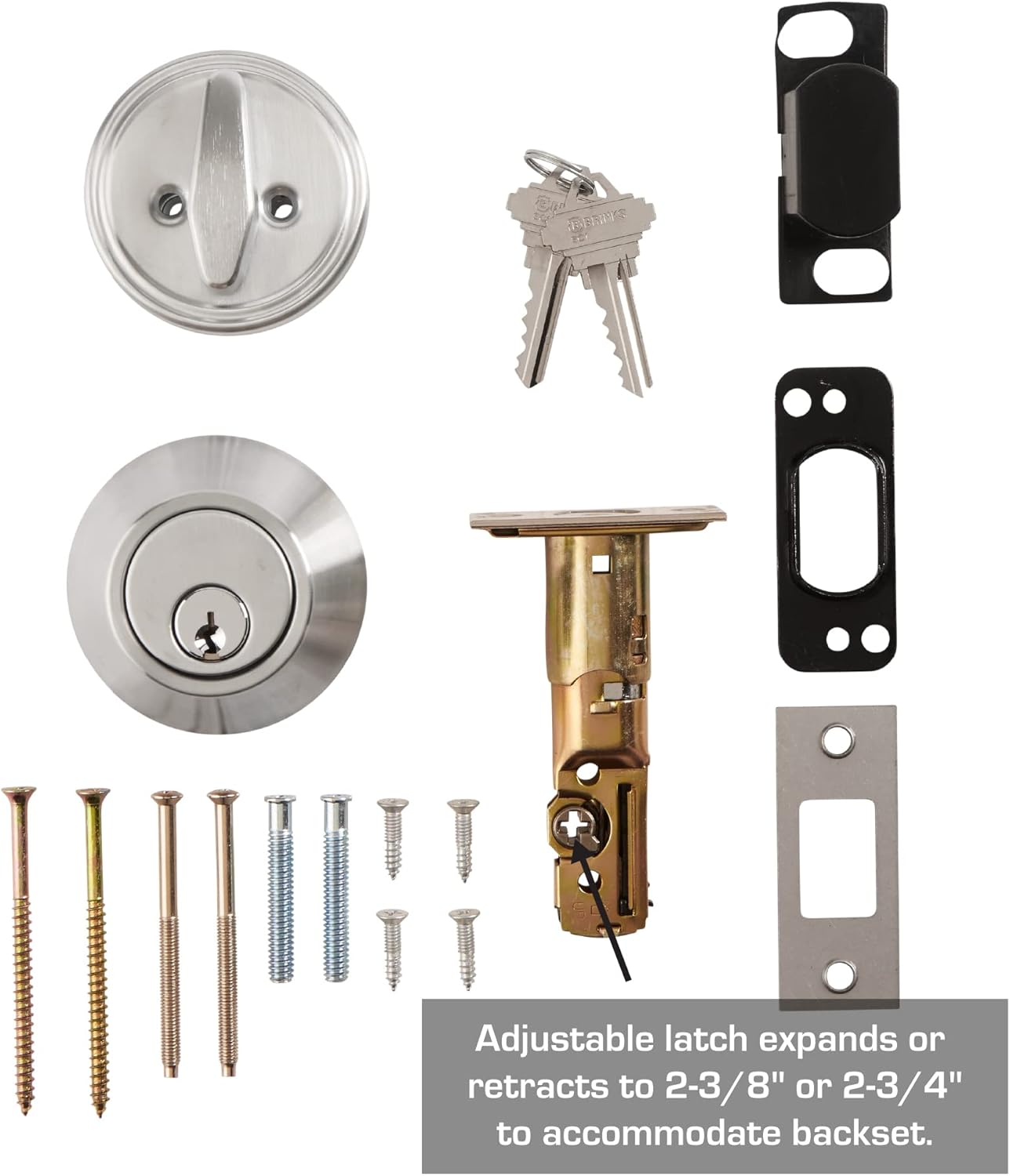 BRINKS Commercial - Single Cylinder Deadbolt Lock, Satin Chrome Finish - Meets ANSI Grade 1 Standards and has 3-Hour UL Fire Rating