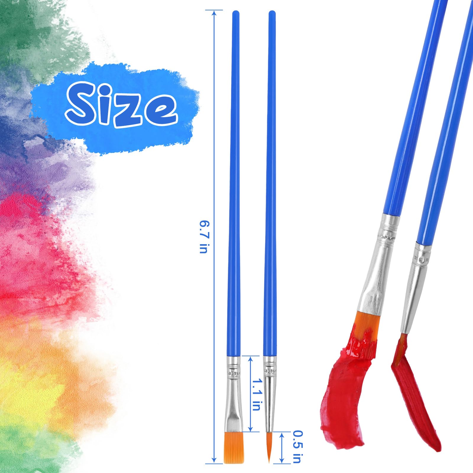 Malpinsel, 50 Stück, kleine Pinsel für Acrylmalerei, Bastelpinsel-Set für Kinder, Aquarell, Gesicht, Leinwand, Detailmalerei (flach und rund)