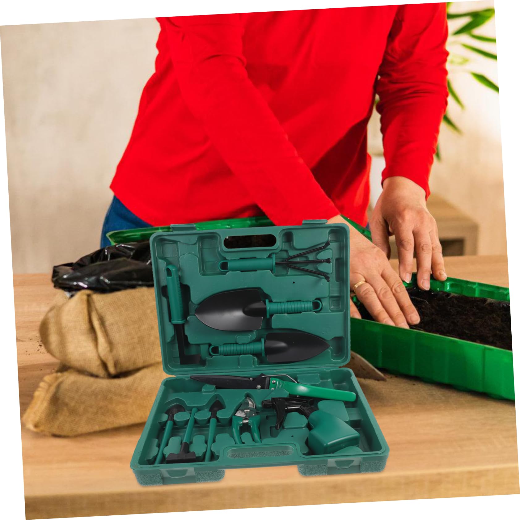 BESPORTBLE Set de Herramientas de Jardinería Portátil 1 Juego Verde