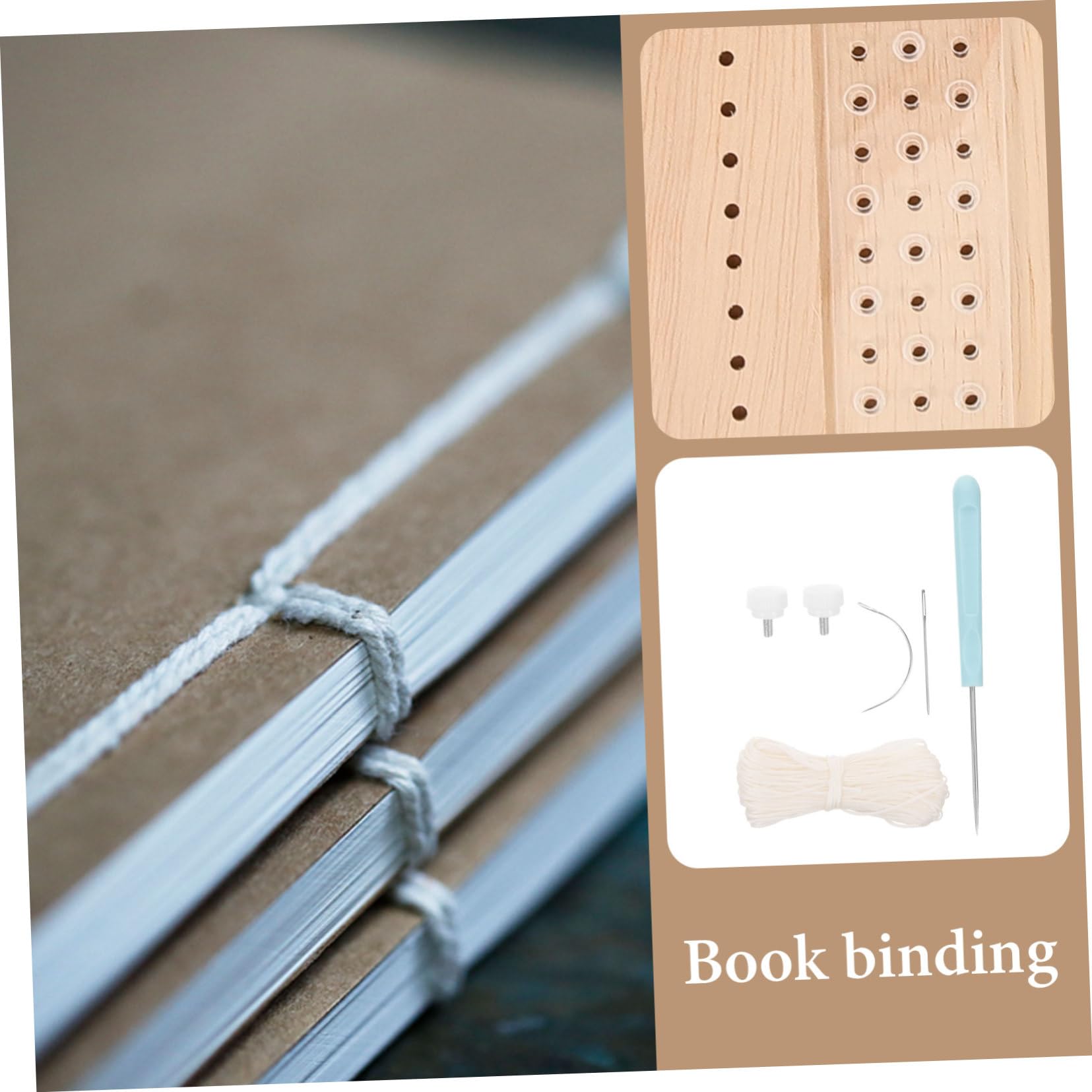POPETPOP Kit in Metallo e Legno Fai da Te di Libri Rilegatura Spazio Regolabile e Resistenza allo Allentamento per Quaderni e Progetti Cartacei Personali