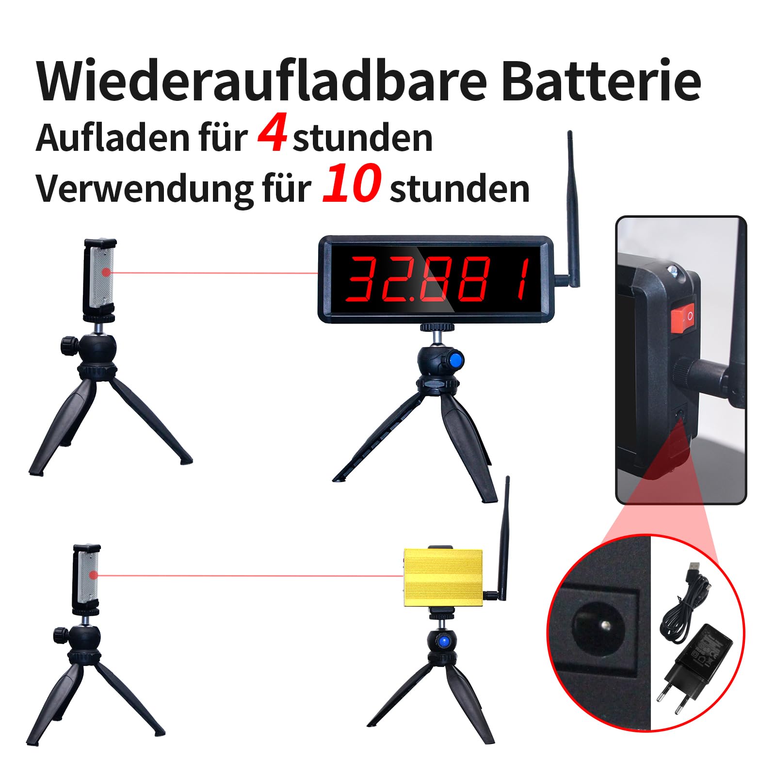 Wireless Laser Timer für Sprint, Laser Time für Track 40 60 Yard Dash, Laser Sprint Timer System, Running Timing Racing Time Race Clock Stopwatch für Speed Tranning