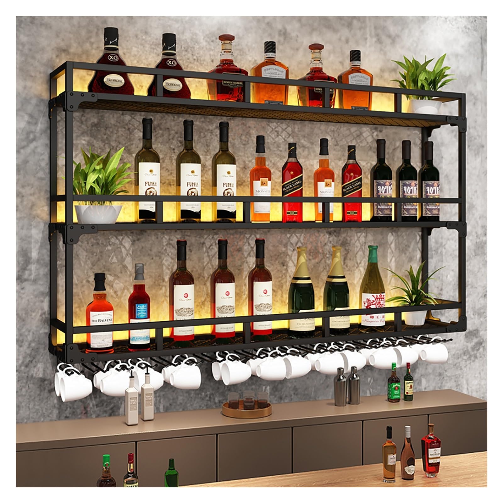 Casier à vin mural lumineux LED pour sublimer la présentation de vos bouteilles
