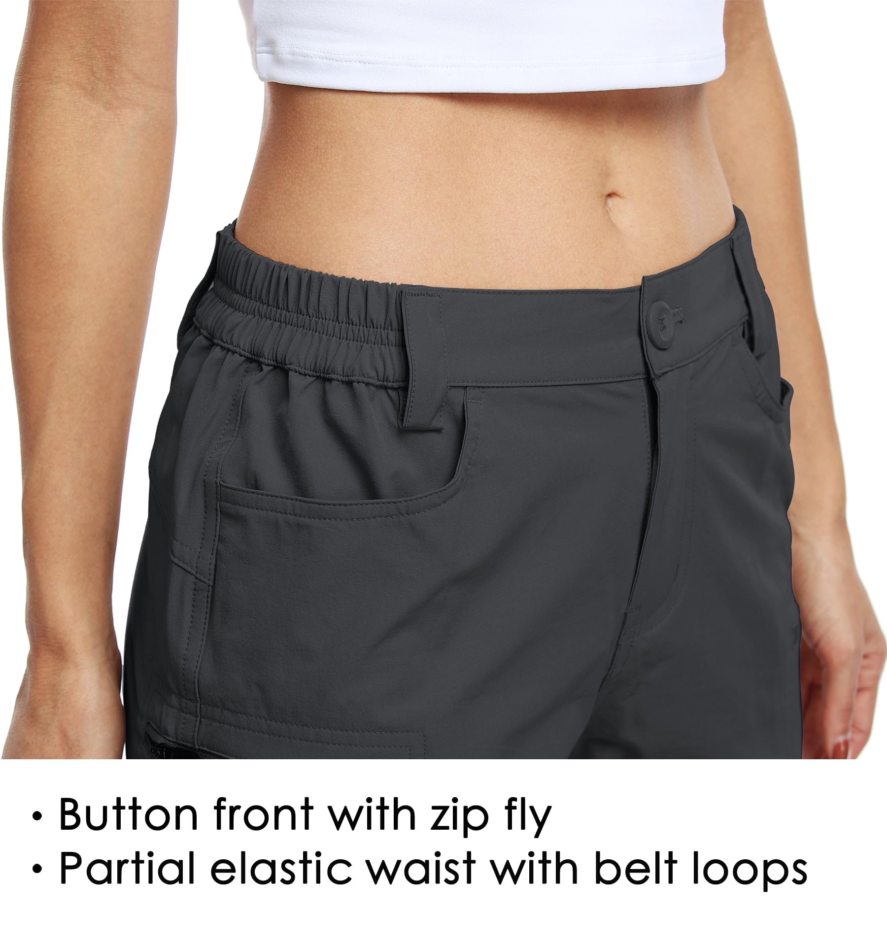 WILLIT Pantaloncini da donna per escursioni, cargo, da golf, da trekking, per l'estate, leggeri, ad asciugatura rapida, traspiranti, con tasche, impermeabili