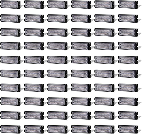 AMOPA CORP - 60 unidades ámbar 32 LED súper delgado, impermeable, IP 68, advertencia de emergencia, destellante, barra de luz estroboscópica,