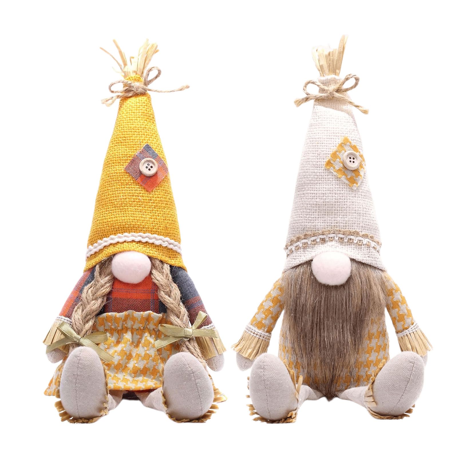 ZEPFJHE 2Pcs Autumn Themed Dwarf Ornament Plush Fall Gnomes Dolls Ornament for Indoor Decoration and Gift Giving Fall Gnomes Maple Doll