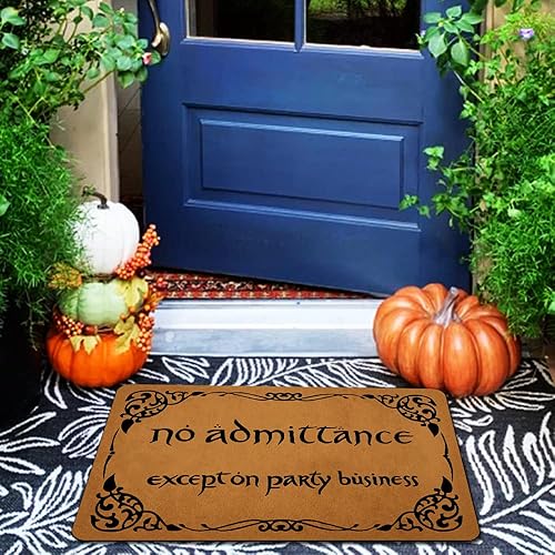 Miniatura 5 de Tapetes de bienvenida para puerta delantera, entrada al aire libre, sin entrada, excepto en fiestas, negocios, felpudo de goma antideslizante para