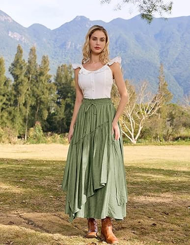 Miniatura 3 de Scarlet Darkness Faldas largas para mujer, disfraz renacentista, falda larga de pirata, talla grande con bolsillos