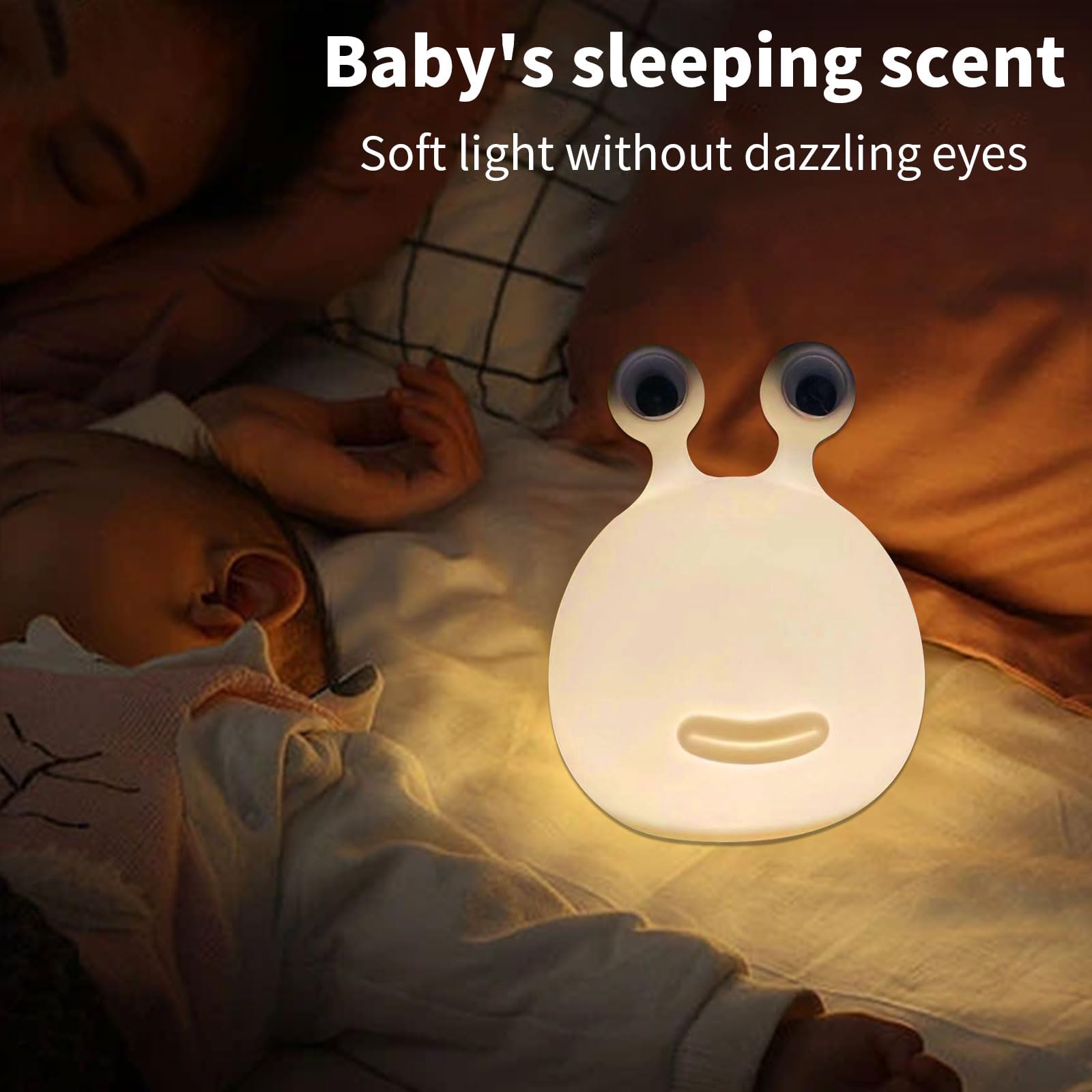 Slug Night Light Slug Lamp dla dzieci, bez BPA ABS i silikonowa lampa do łazienki, regulowana jasność i automatyczne wyłączanie, zabawny prezent na noc dla chłopców dziewczynek