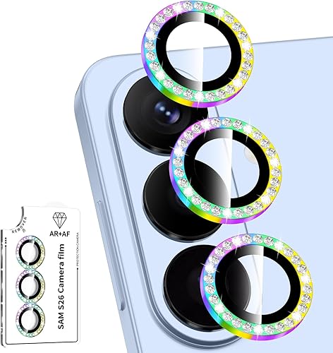 Miniatura 129 de Protector de lente de cámara para Samsung Galaxy S25 FE, cubierta individual de lente de vidrio templado con anillo de metal, [fuerte adsorción]