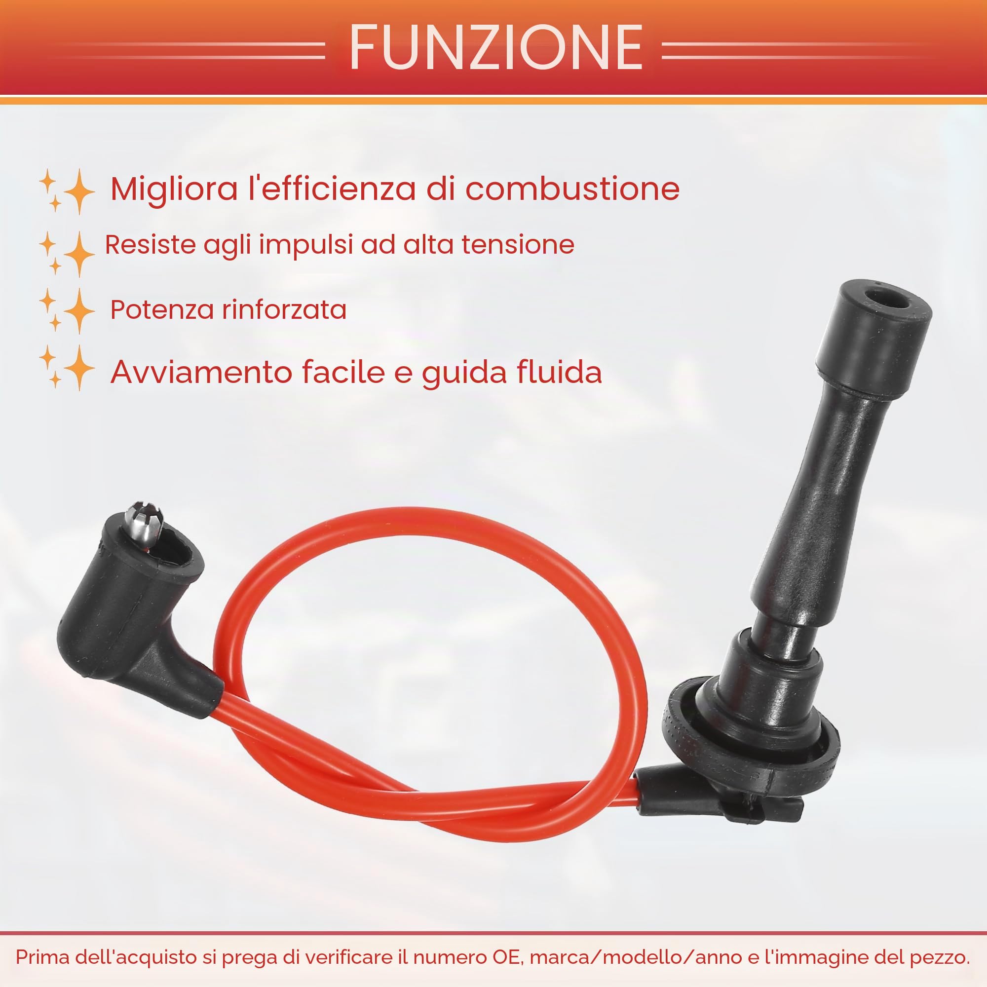 QUARKZMAN Cavi Bobina Candele per Auto, Cavo Fili Bobina di Accensione 6.7mm Adatto per Acura Integra 1996-2001 1.8L e per Honda CR-V 1997-2001 No.32700PHK003 - Confezione da 4