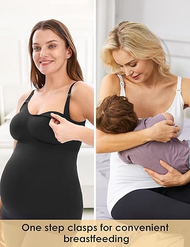 Miniatura 3 de HOFISH Camisetas sin mangas de lactancia para lactancia materna, cómodas y elásticas