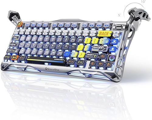GravaStar Mercury K1 Pro Teclado mecánico inalámbrico para juegos, 75% de diseño RGB personalizado, interruptores lineales intercambiables en