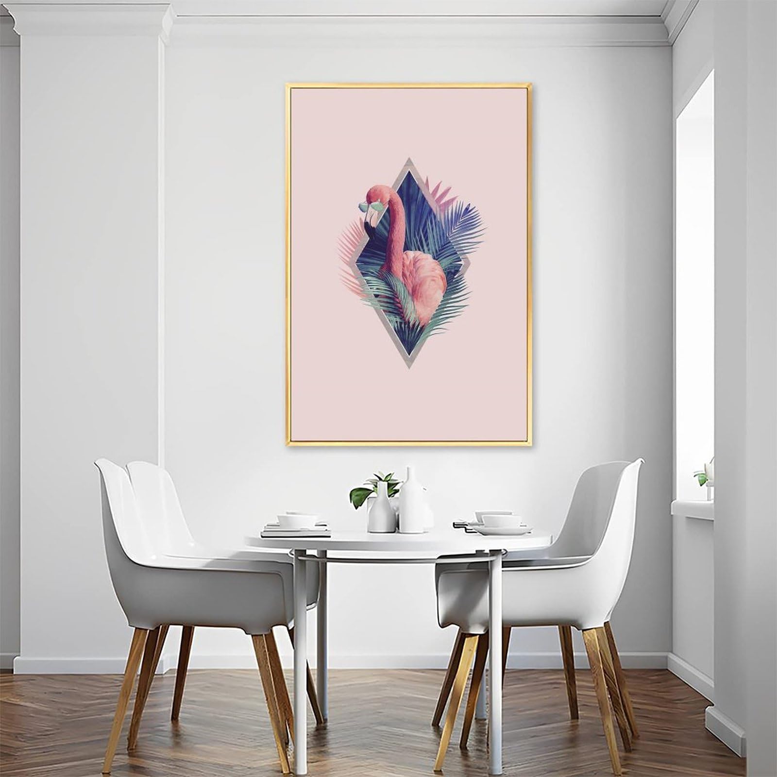 Amazon.co.jp: 絵画 ピンクのフラミンゴインテリア 絵画