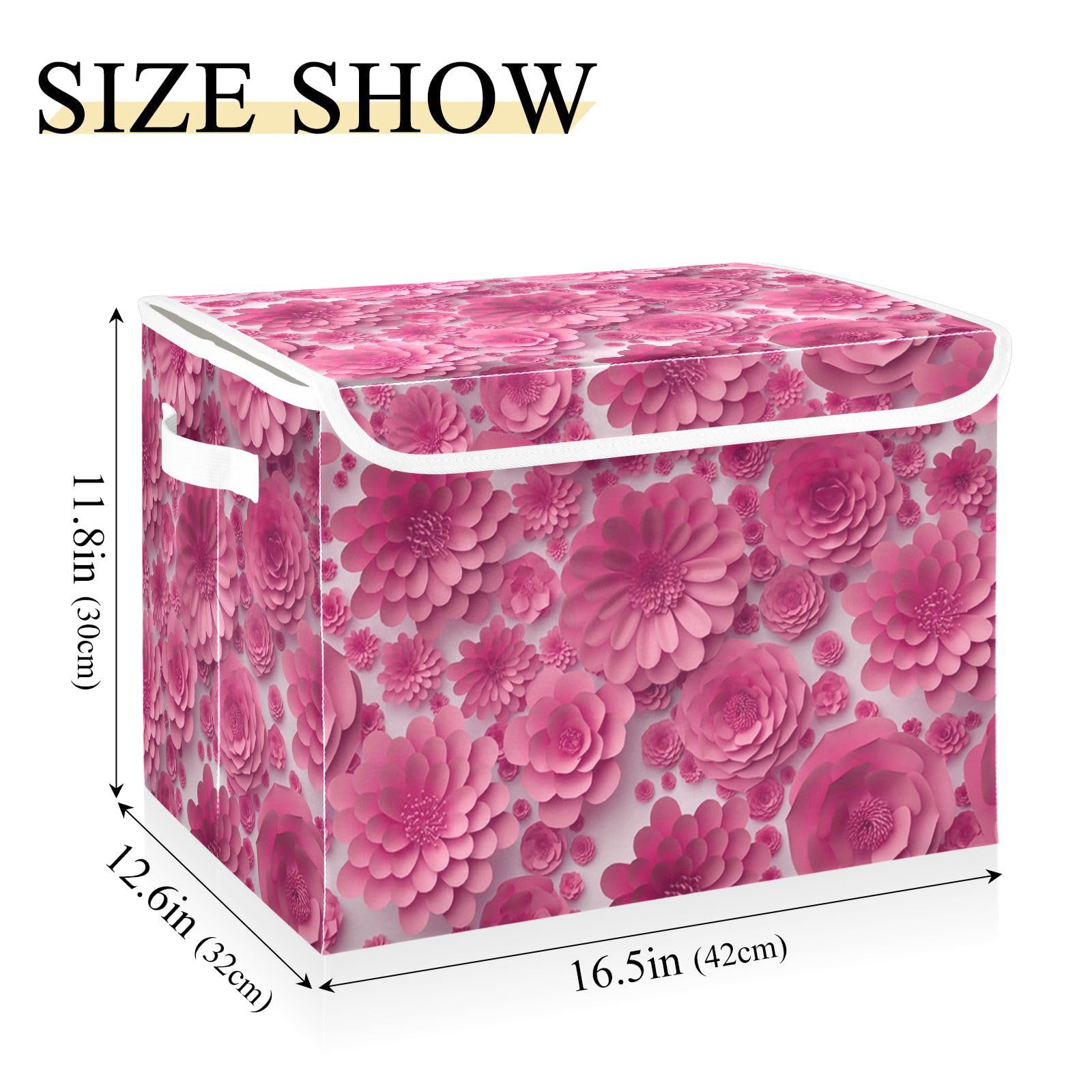 Amazon｜収納ボックス 折り畳み式 紫色の花 花柄 オリエンタル 収納 