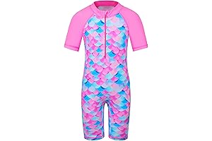Girl's UV 50+ Sun Protection Swimsuit with Zipper