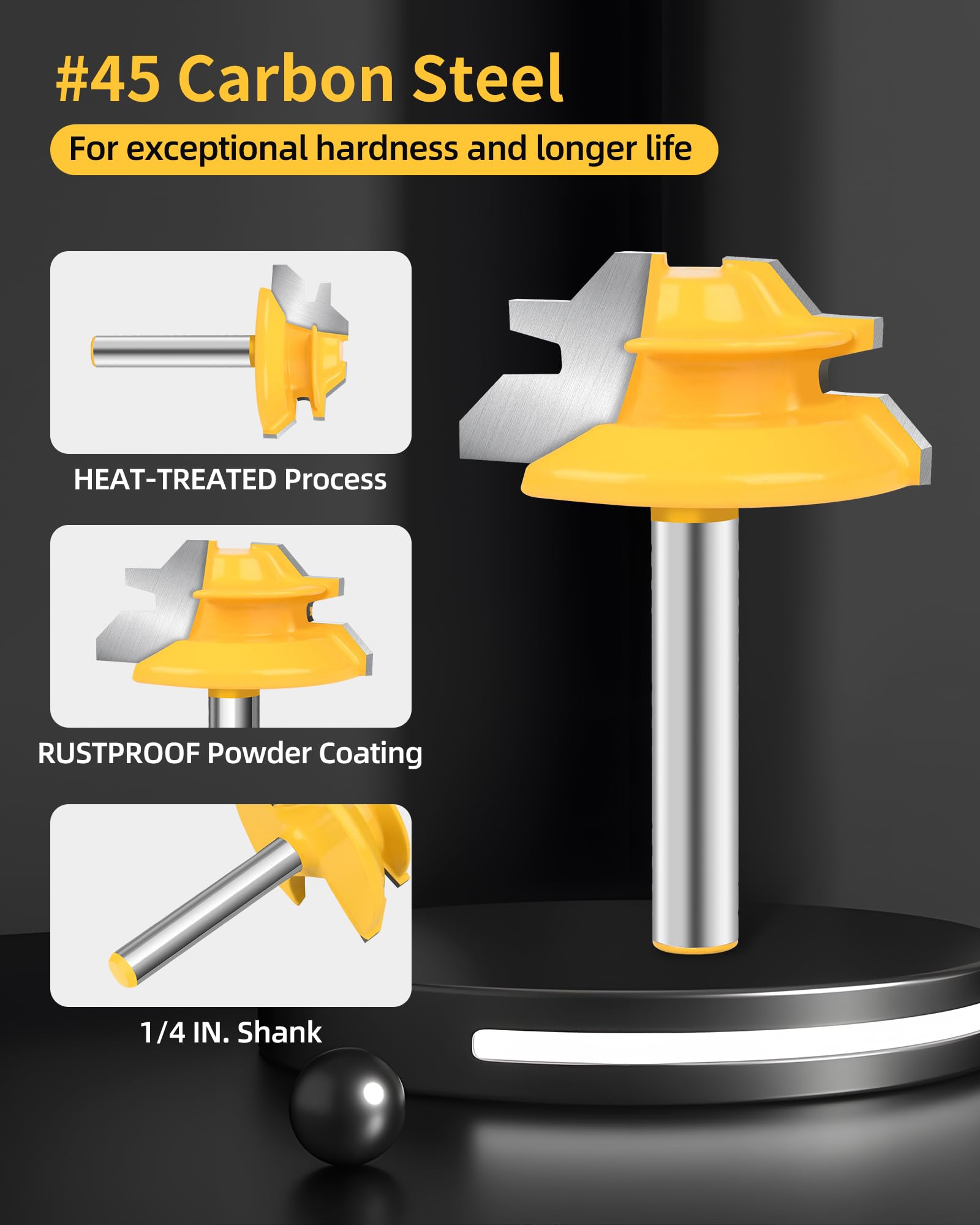 Lock Miter Router Bits - 45 Degree Corner Joints -4