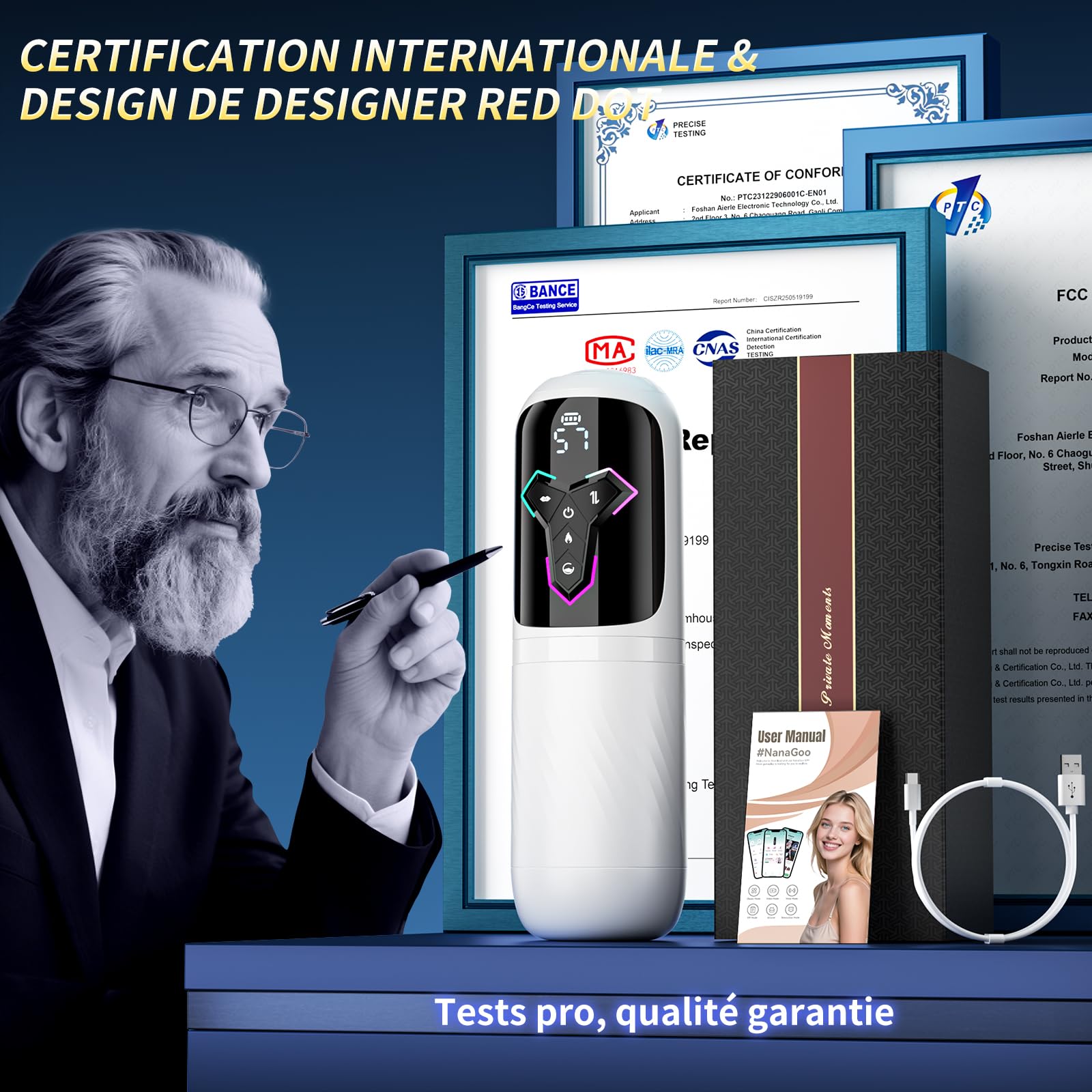 Masturbeuse Homme Sex Toys Interactif à IA – Masturbateurs Masculins avec 10 Modes de Vibration 7 Télescopiques 5 Aspiration, Vaginette Ultra Réaliste Sex Toýs Homme, Sextoys avec Contrôle par App