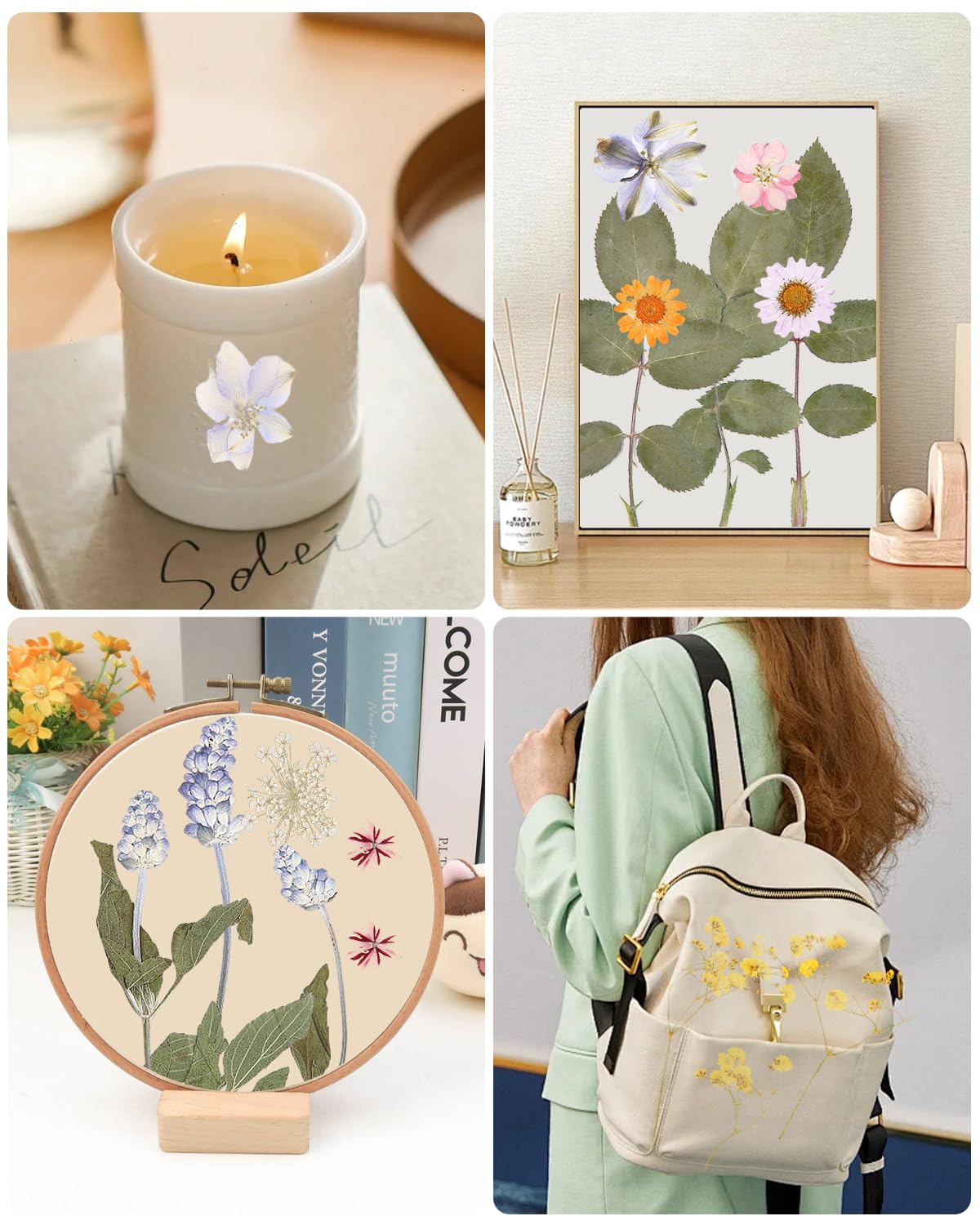 Album De Conservation Pour Fleurs Séchées - Pages Mobiles Adhésives, Film Protecteur, 23,4 X 22,9 Cm