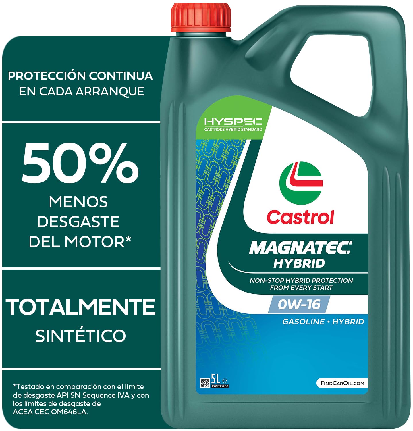 Castrol MAGNATEC Hybrid 0W-16 Aceite de motor totalmente sintético, 4L