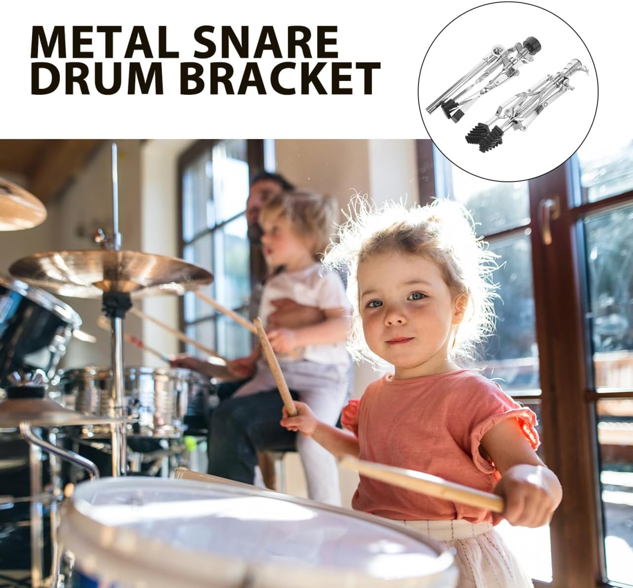 STOBAZA Adjustable Snare Drum Stand Tripod Shelf Metal Practice Rack Dual-leg Drum Holder Percussion Accessory Storage and Performance