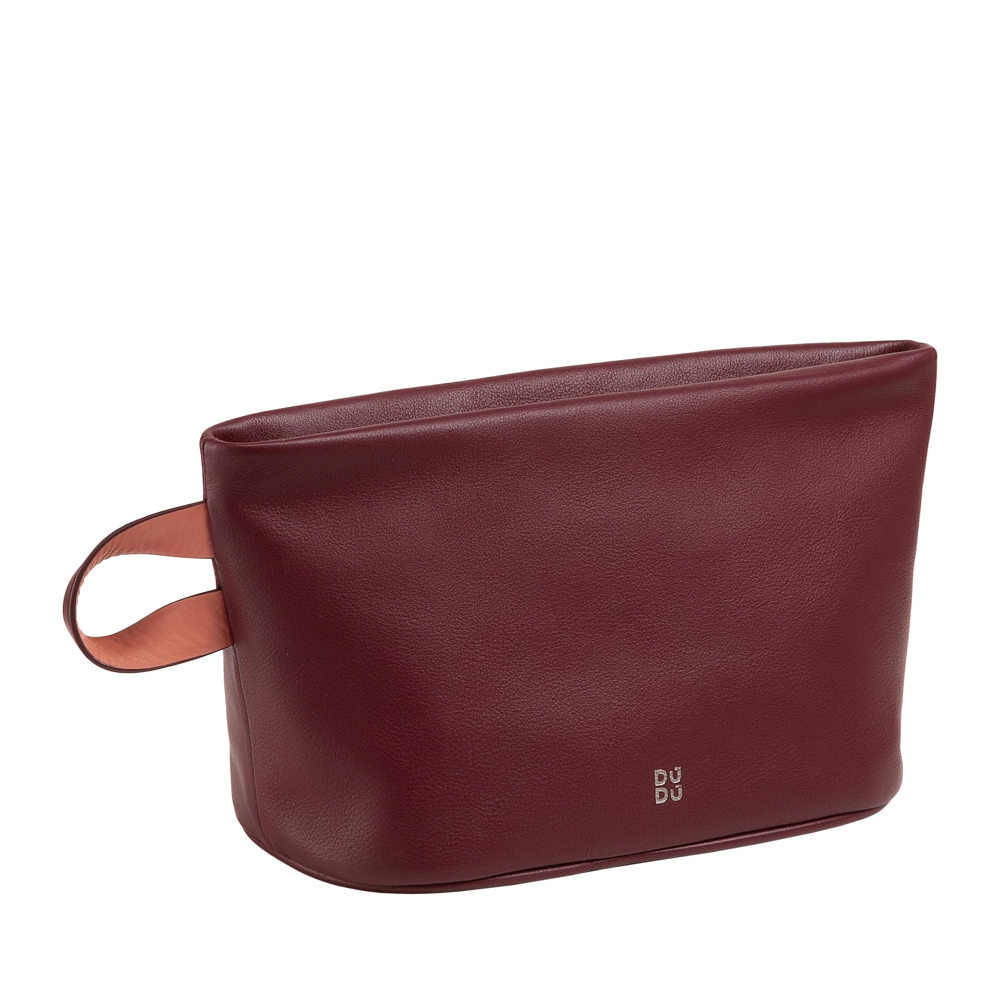DUDU Leder Kosmetiktasche mit Reißverschluss, große Kosmetiktasche in leuchtenden Farben, ideal für Reisen, Fitnessstudio, Spa, Wasserabweisende Innenausstattung Burgundy