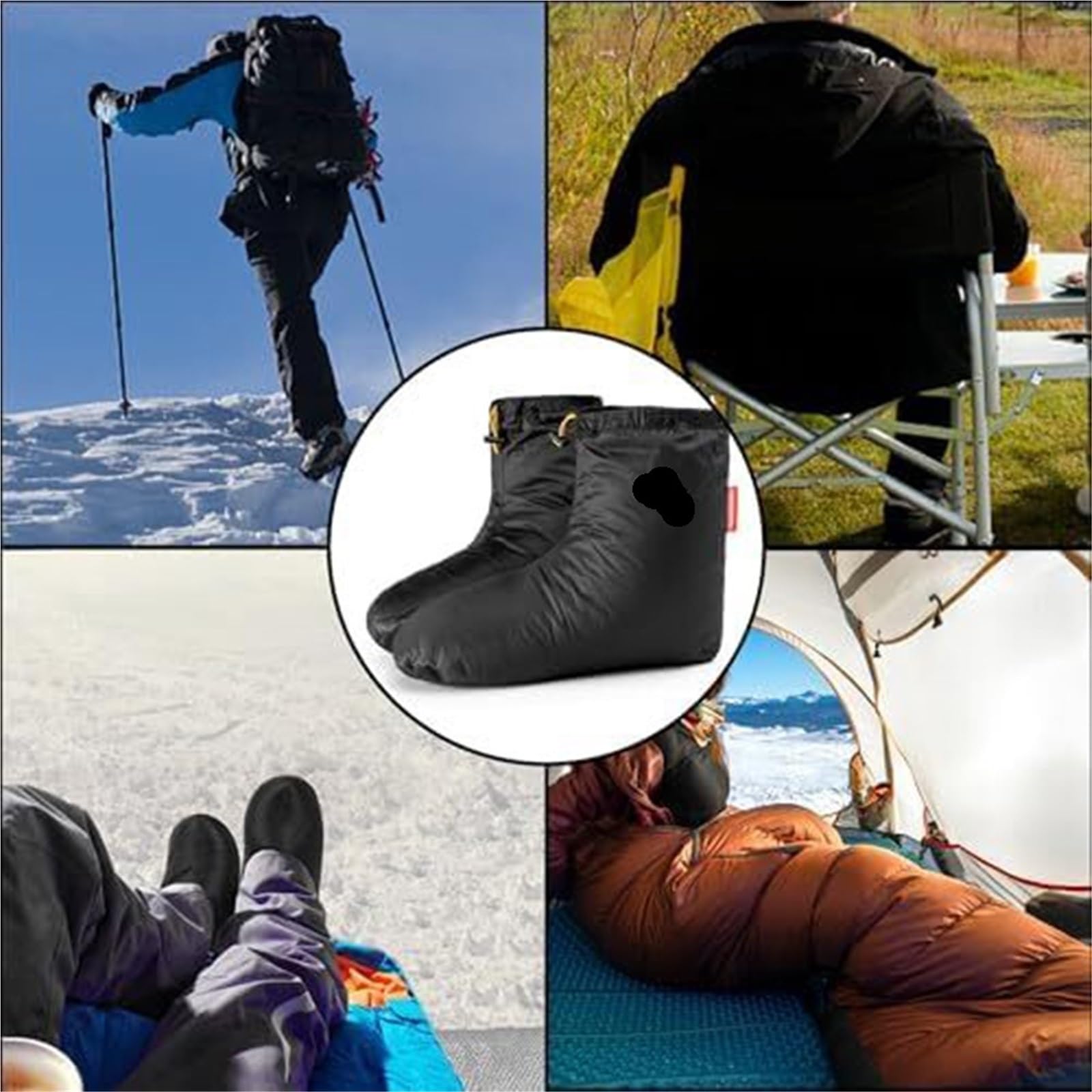 Camping Daunenstiefel Draußen Camping Hausschuhe Warme Socken for Schlafsack Drinnen Warme Stiefel Männer Frauen Winter Ente Unten Booties Slipper Stiefel(M)