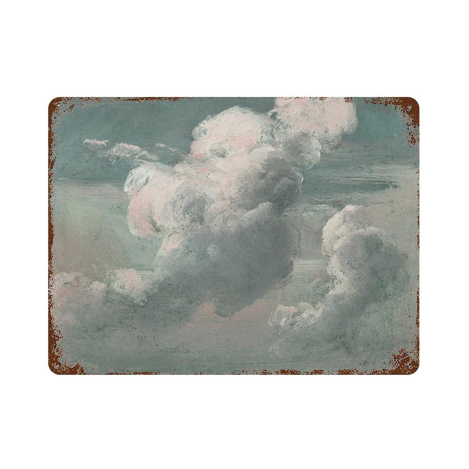 xiaoxiaoshen Vintage Cloud Painting_ Moody Sky Landscape Art Wall Decor Art Metal Tin Poster Modern Home Decor Art Home Bar Shop Decorations Vintage Sign 30x40cm
