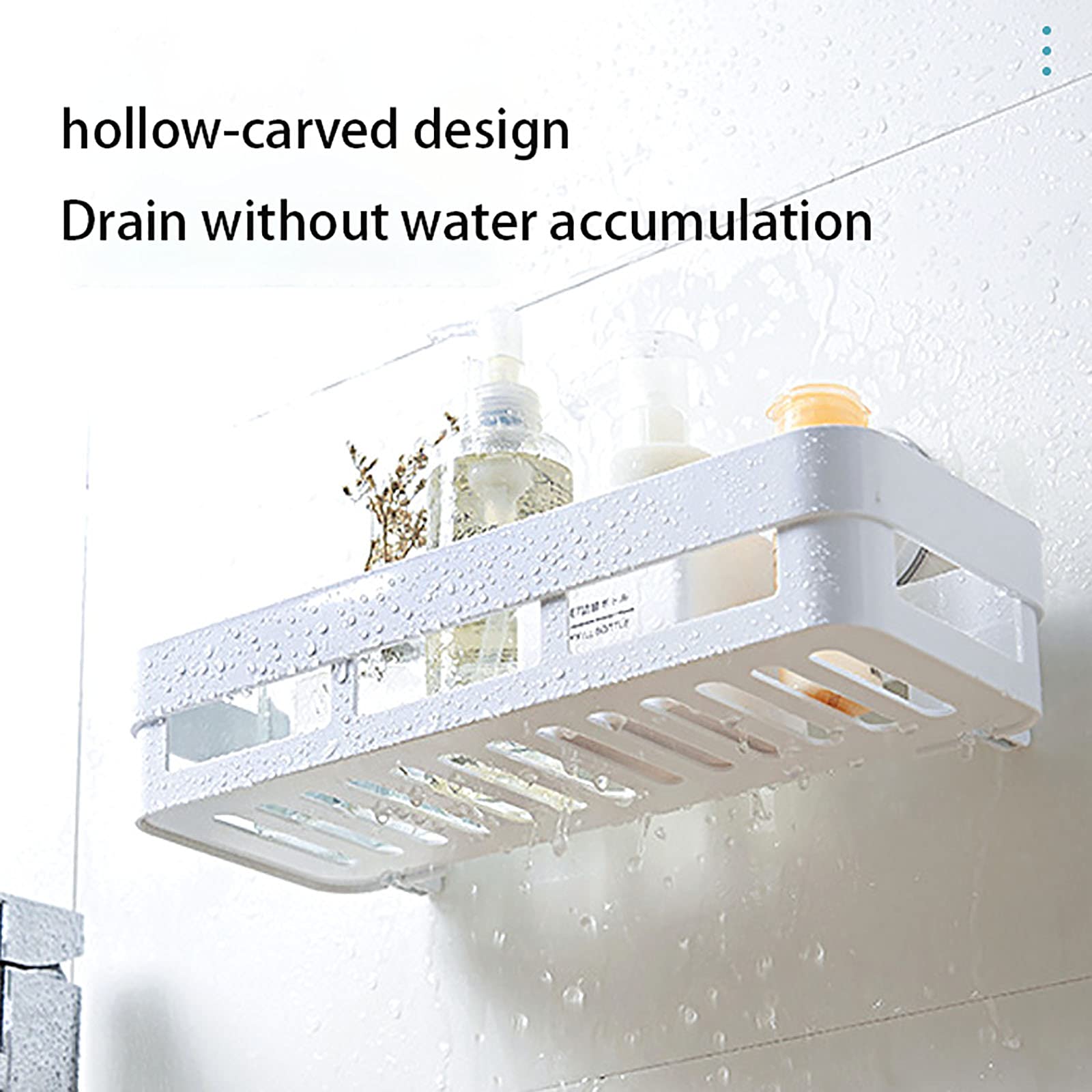 Estantes de baño exquisitos Estante de baño montado en la Pared Organizador de Cesta de Ducha Estante de Ducha Adhesivo para Pared Sin perforación para baño de Cocina