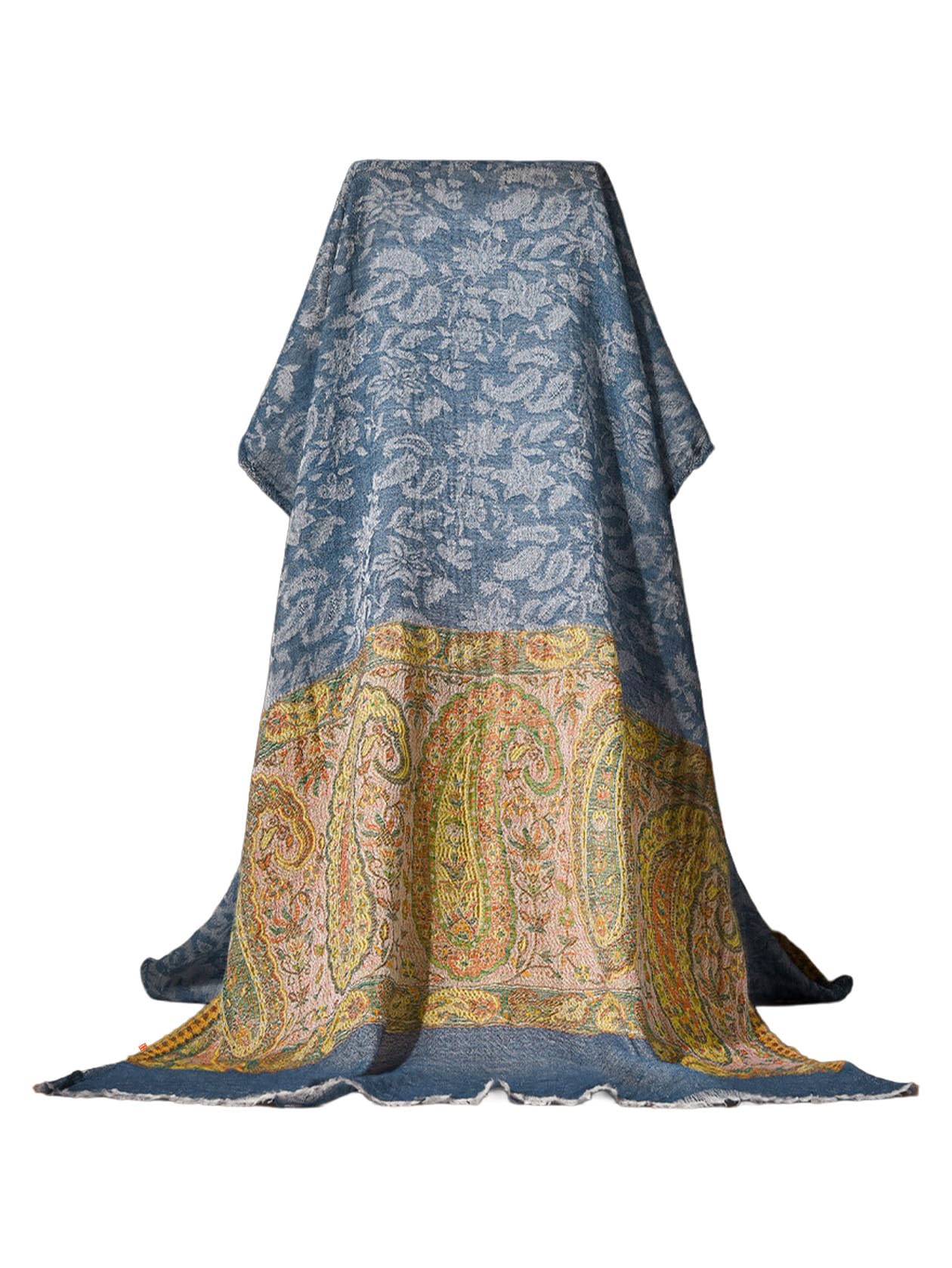 HangErFeng Szalik z mieszanki jedwabiu kaszmiru kwiatowy nadruk paisley frędzle chusta 1664
