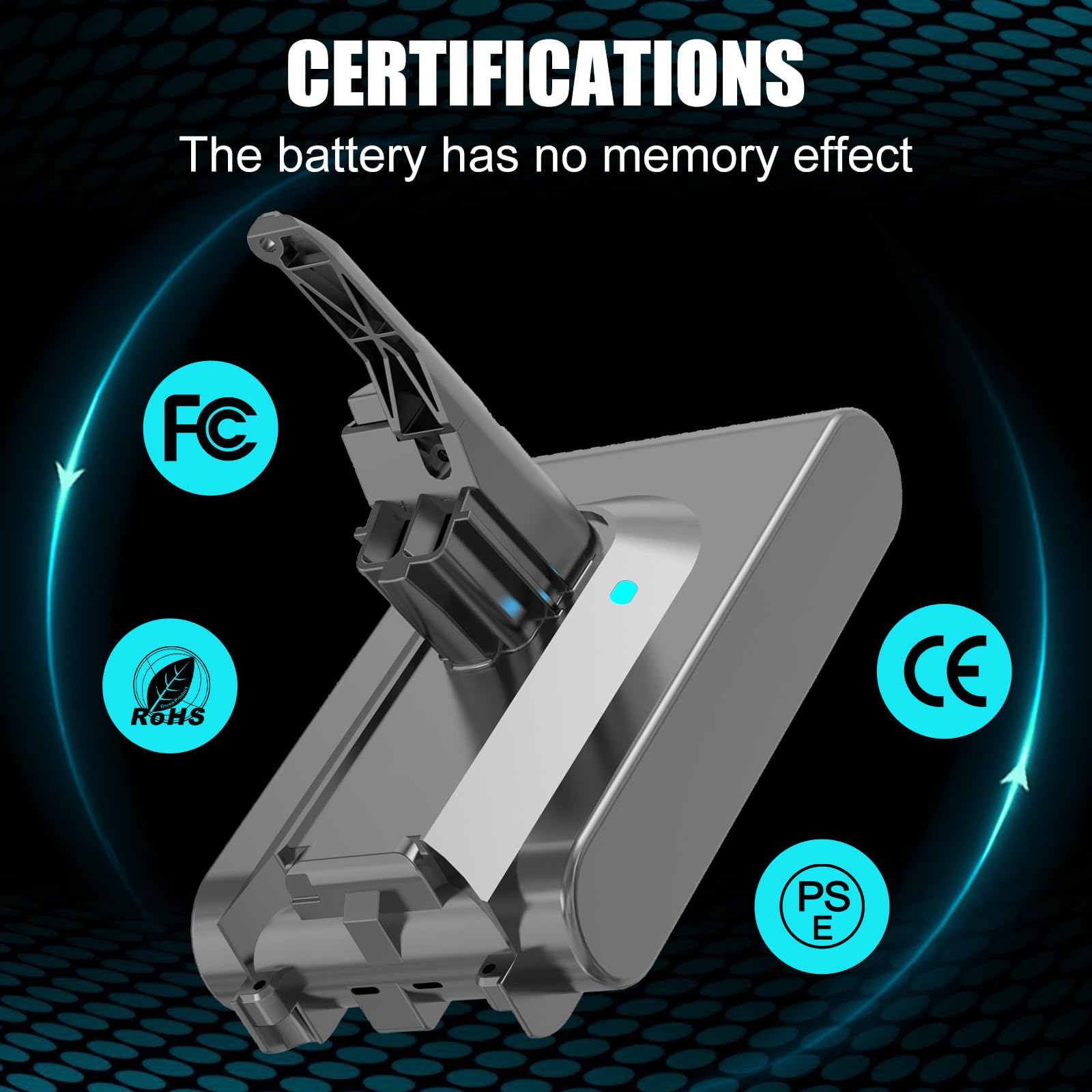 Dosctt 8000mAh Batterie pour Dyson V8 SV10, Compatible pour Dyson V8 Absolute, Animal, Fluffy V8 Parquet V8 Motorhead SV10