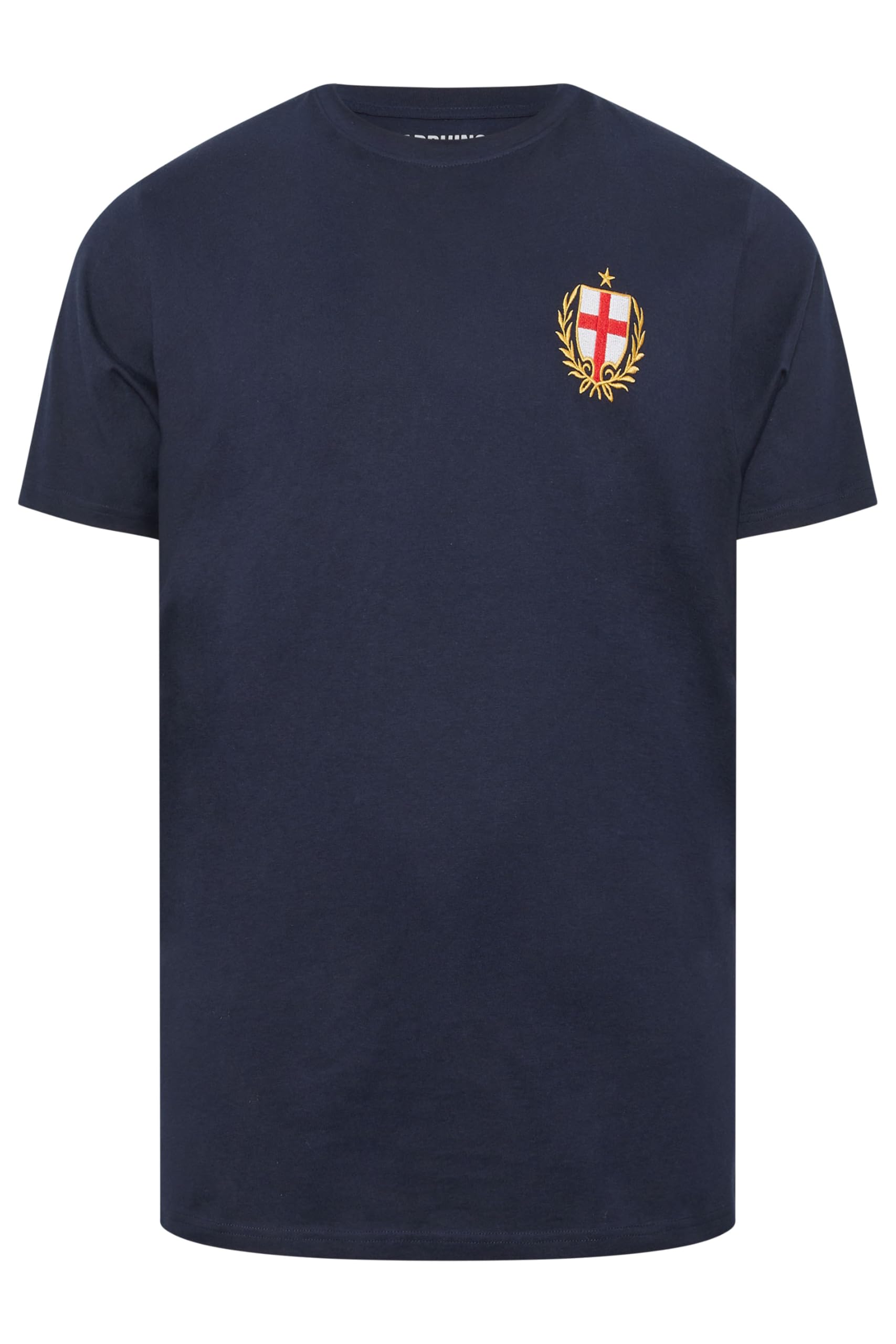 BadRhino Big & Tall Blue Extra Long England Crest T-Shirt - Men's - Plus Size Curve