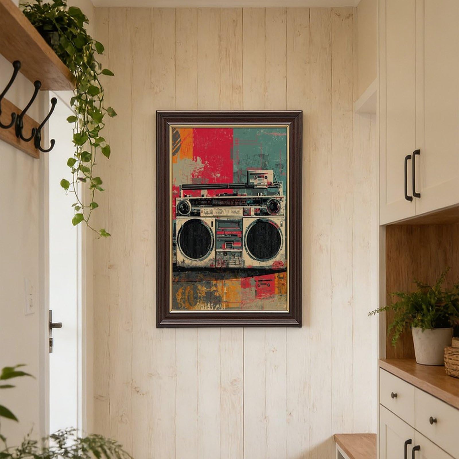AYINUER Poster su tela retrò Boombox per la decorazione della casa regalo