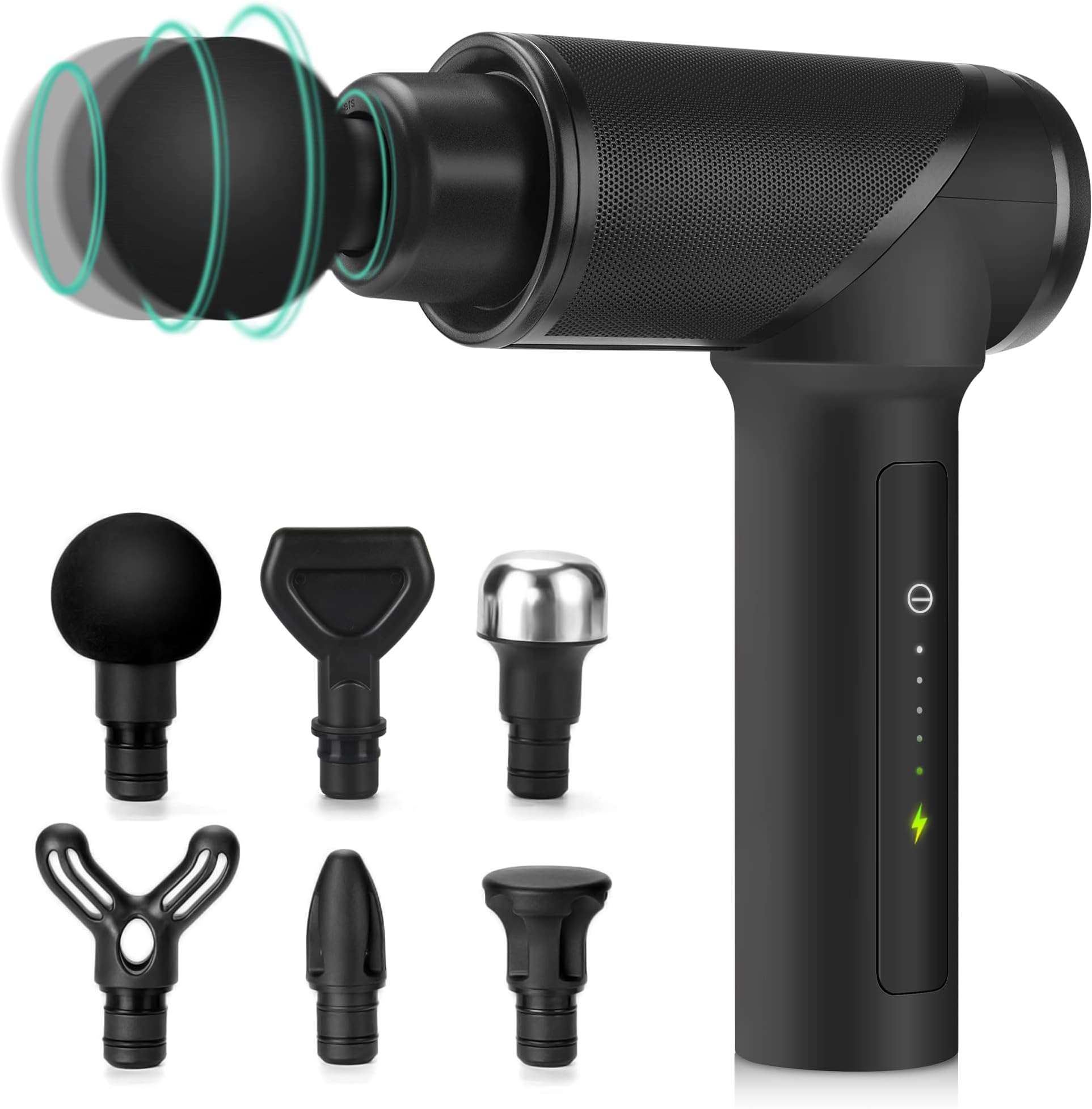 Medcursor Massage Gun, High Intensity Brushless Motor, Muscle Massage Gun Deep Tissue for Athletes with 6 Massage Heads, Electric Percussion Massager for Any Pain Relief, Gifts for Father/Dad (Black)