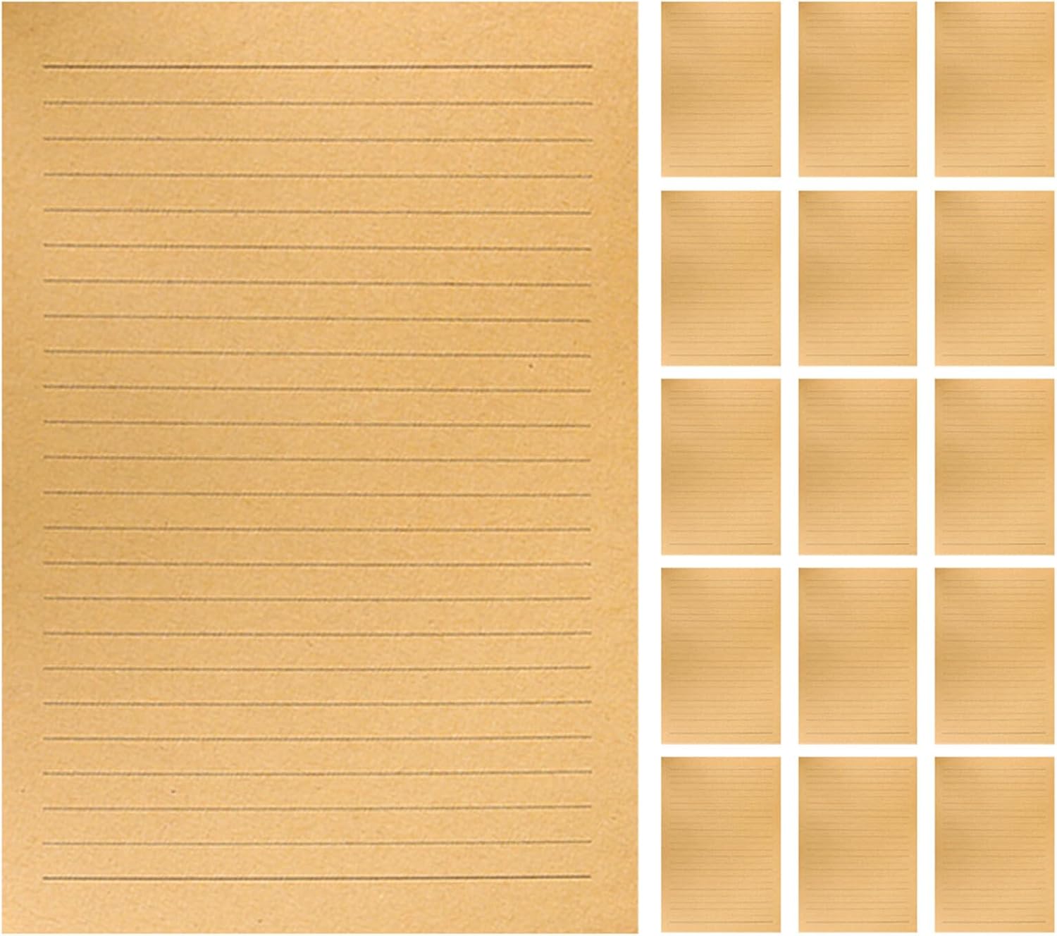Holibanna Vintage Kraft Lined Writing Paper A5, 300 Sheets Rustic Antique Stationery for Letter Writing, Creative Notes, Invitations, and Office Use