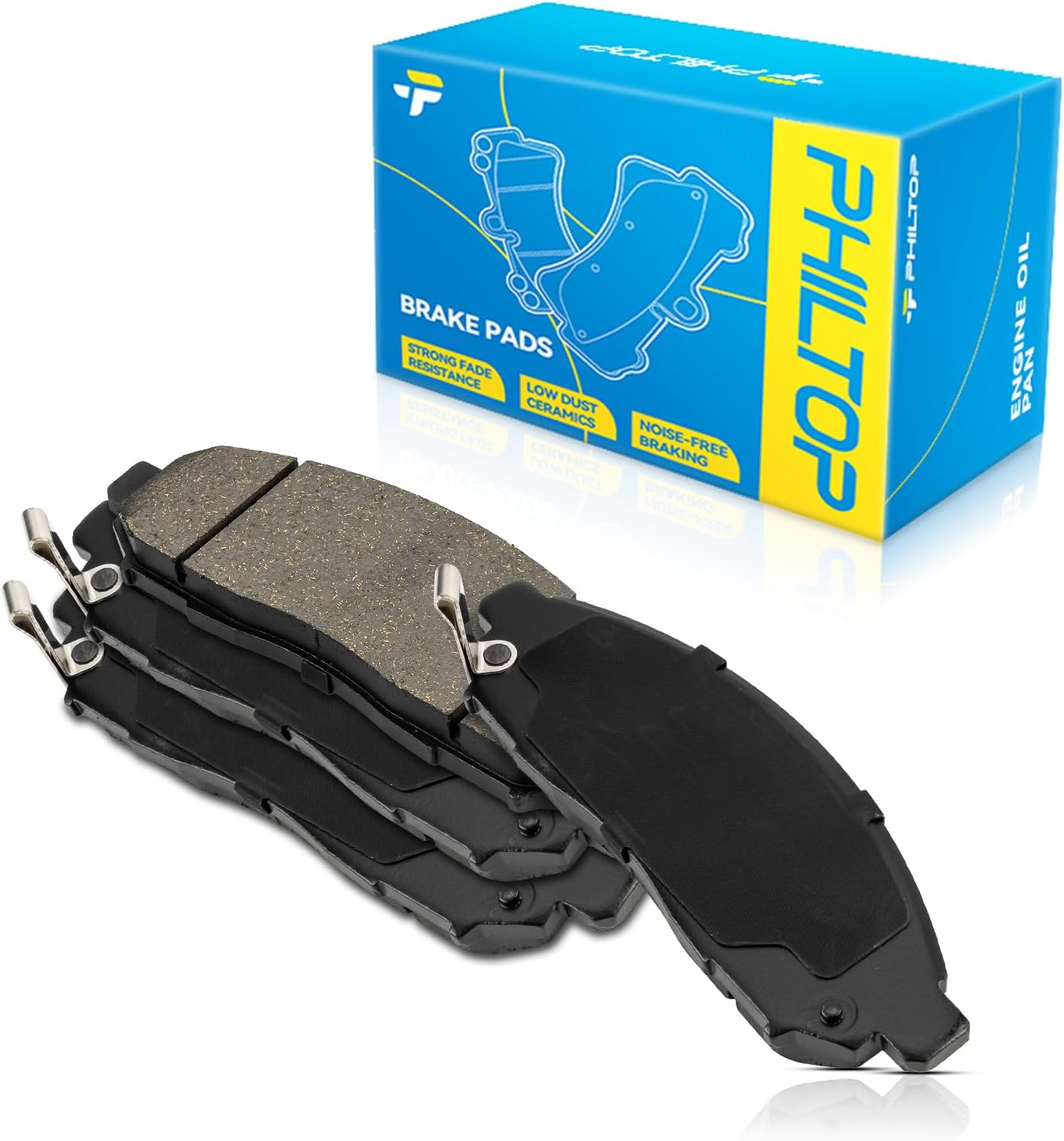 PHILTOP Ceramic Front Brake Pads For Pathfinder 2005-2012, 4 Pcs replace # D1094