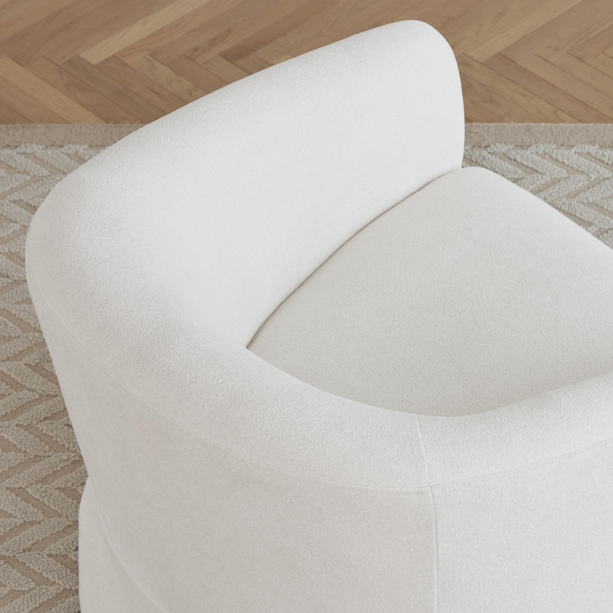 KISLOT Swivel Accent Chair Modern Barrel Armchair for Bedroom Nursery Reading Waiting Living Room, 22-inch Wide Seat, White