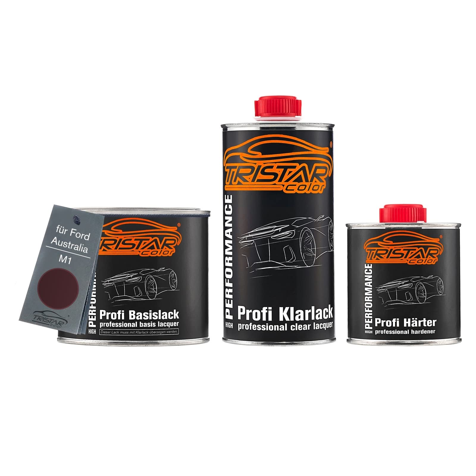 TRISTARcolor Lakier samochodowy Zestaw puszka gotowa do natrysku dla Ford Australia M1 Mahogany Perl Metallic lakier bazowy + lakier bezbarwny 2K 1,25L